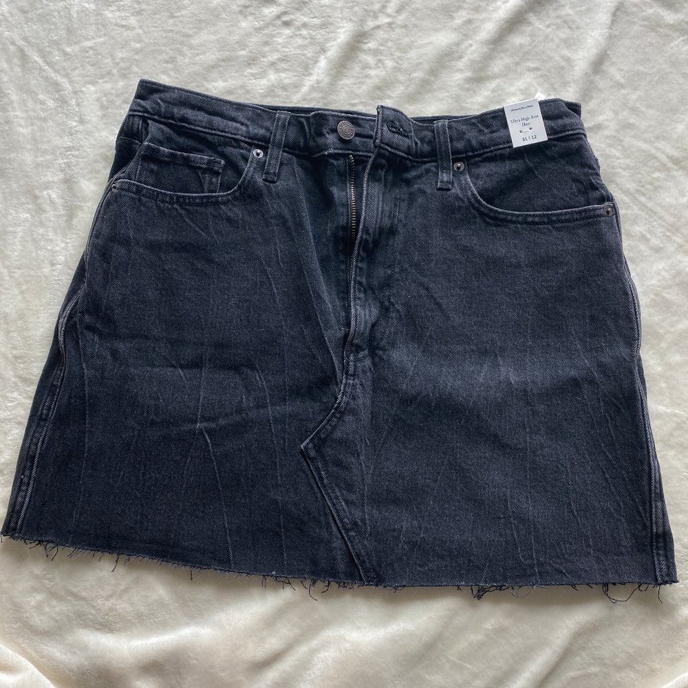 Black washed mini skirt